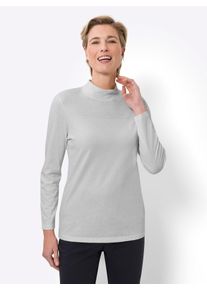 Classic Basics Damen Stehkragenshirt "Stehkragen-Shirt", blau, Gr. 40, unifarben, 100% Baumwolle, Shirts
