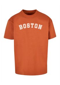 Merchcode Herren T-Shirt "Merchcode Herren Boston X Heavy Oversize Tee-BY102", braun, casual, Gr. L, bedruckt, 100% Baumwolle, Shirts