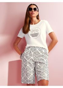 Heine Damen T-Shirt "T-Shirt", beige, Gr. 44, gemustert, mehrfarbig, bedruckt, 95% Baumwolle, 5% Elasthan, Shirts