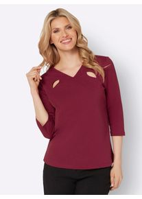 Classic Basics Damen 3/4-Arm-Shirt "3/4-Arm-Shirt", rot, Gr. 50, unifarben, 100% Baumwolle, Shirts