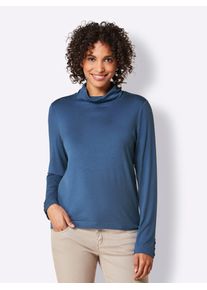 Damen Rollkragenshirt "Lyocell-Shirt", blau, Gr. 36, CREATION L PREMIUM, unifarben, 96% Lyocell, 4% Elasthan, Shirts