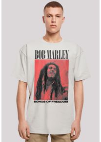 F4NT4STIC Herren T-Shirt "Bob Marley Songs Of Freedom Reggae Music", grau, casual, Gr. L, Obermaterial: 100% Baumwolle, Shirts, Premium Qualität,