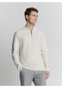 NO EXCESS Herren Rundhalspullover "NO EXCESS Halber Reißverschluss Pullover", grau, Gr. M, 100% Baumwolle ( Biologisch), Pullover