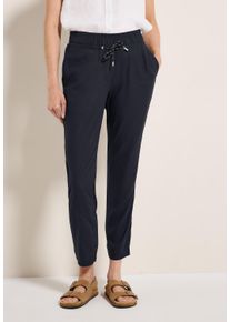 Cecil Damen Jogger Pants, blau, casual, Gr. L, unifarben, Stoff, 100% Viskose , Hosen, im Feel Good Fit