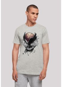 F4NT4STIC Herren T-Shirt "Basketball Adler", grau, casual, Gr. S, Obermaterial: 100% Baumwolle, Shirts, Print