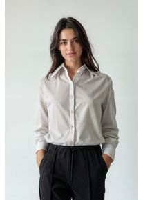 Melrose Damen Hemdbluse, weiß, casual, Gr. 36, unifarben, Web, Obermaterial: 97% Baumwolle, 3% Elasthan, Blusen