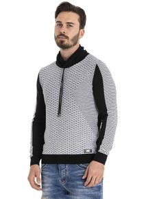 Cipo & Baxx CIPO & BAXX Herren Rollkragenpullover, schwarz, casual, Gr. L, Strick, Obermaterial: 50% Baumwolle, 50% Polyacryl, Pullover