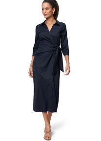 Zero Damen Midikleid "Zero Midikleid mit Wickeloptik", lila, elegant, Gr. 40, unifarben, Web, Obermaterial: 71% Baumwolle, 26% Polyamid, 3% Elastan.