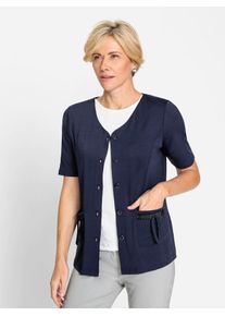 Lady Damen Shirtjacke "Shirtjacke", blau, Gr. 40, unifarben, 95% Polyester, 5% Elasthan, Shirts