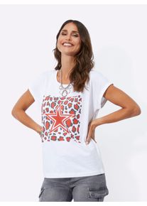 Inspirationen Damen Rundhalsshirt "Shirt", rot, Gr. 36, gemustert, mehrfarbig, animal-print, 100% Baumwolle, Shirts