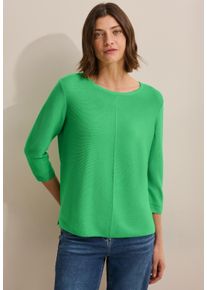 Cecil Damen Strickpullovericed neon grün, casual, Gr. L, unifarben, Web, 60% Baumwolle, 40% Viskose, Pullover, mit 3/4 Ärmeln