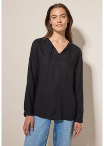 Cecil Damen Shirtbluse, schwarz, casual, Gr. XS, unifarben, Stoff, 100% Viskose, Blusen, aus softer Viskose