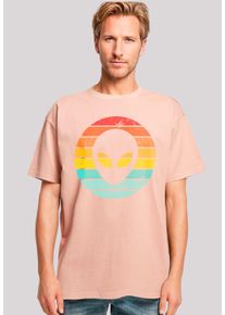 F4NT4STIC Herren T-Shirt "Alien Retro Sonnenuntergang", gelb, casual, Gr. M, Obermaterial: 100% Baumwolle, Shirts, Premium Qualität