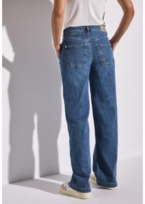 Street One Damen Loose-fit-Jeans, blau, casual, Gr. 33, unifarben, Jeans, 99% Baumwolle, 1% Elasthan, Jeans, High Waist