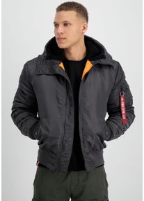 Herren Bomberjacke "MA-1 HOODED", grau, modisch, Gr. L, Alpha Industries, unifarben, Web, Obermaterial: 100% Nylon, Jacken