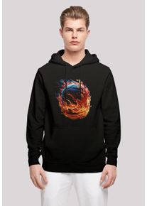 F4NT4STIC Herren Kapuzenpullover "Basketball On Fire Sport HOODIE", schwarz, casual, Gr. XXXL, Obermaterial: 50% Baumwolle, 50% Polyester, Pullover,