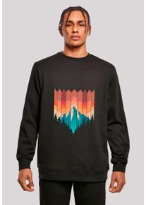 F4NT4STIC Herren Sweatshirt "Berg Sonnenuntergang Geometrisch", schwarz, casual, Gr. L, Obermaterial: 50% Baumwolle, 50% Polyester, Sweatshirts,