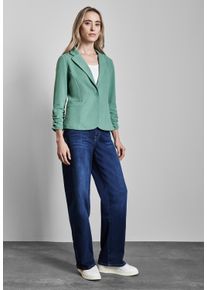 Street One Damen Kurzblazer, grün, casual, Gr. 34, meliert, Web, Stoff, 50% Baumwolle, 50% Polyester, Blazer, mit 3/4 Ärmeln