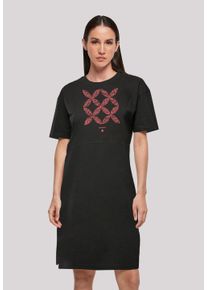 F4NT4STIC Damen Shirtkleid "Blumenmuster Coral", schwarz, casual, Gr. S, Obermaterial: 100% Baumwolle, Kleider, Print