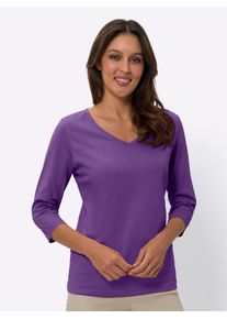 Classic Basics Damen 3/4-Arm-Shirt "3/4-Arm-Shirt", lila, Gr. 52, unifarben, 100% Baumwolle, Shirts
