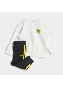 Kinder Trainingsanzug "CREW SET", schwarz-weiß, sportlich, Gr. 62, adidas originals, Obermaterial: 70% Baumwolle, 30% Polyester, Sportanzüge