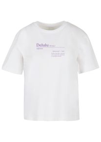 MISS TEE Herren T-Shirt "Miss Tee Damen Delulu Definition Tee", weiß, casual, Gr. XXL, bedruckt, 100% Baumwolle, Shirts