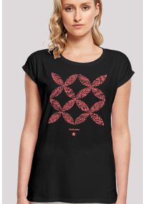 F4NT4STIC Damen T-Shirt "Blumenmuster Coral", schwarz, casual, Gr. XL, Obermaterial: 100% Baumwolle, Shirts, Print