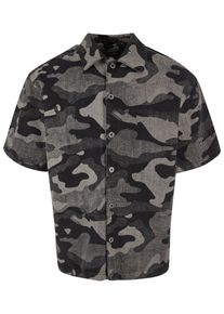 Urban Classics Herren T-Shirt "Urban Classics Laser Camo Printed Boxy Shirt", schwarz, casual, Gr. S, gemustert, 100% Baumwolle, Shirts