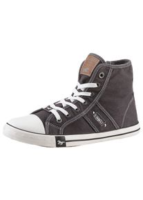 Mustang Shoes Damen Sneaker, Gr. 44, schwarz, Textil, Lederimitat, used, sportlich, Schuhe, High Top-Sneaker, Schnürschuh mit Label in der Laufsohle