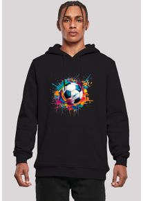 F4NT4STIC Herren Kapuzenpullover "Bunte Fußball Grafik", schwarz, casual, Gr. XS, Obermaterial: 65% Baumwolle, 35% Polyester, Pullover, Premium