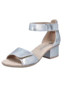 Rieker Damen Sandalette, Gr. 43, blau, Lederimitat, metallic, elegant, Schuhe, Sommerschuh, Sandale, Blockabsatz, mit praktischen Klettverschlüssen