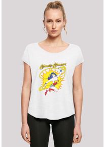 F4NT4STIC Damen T-Shirt "DC Comics Wonder Woman Vintage Leap", weiß, casual, Gr. M, Obermaterial: 100% Baumwolle, Shirts, Damen,Premium