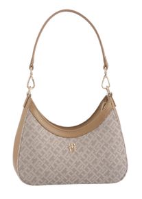 Tommy Hilfiger Damen Umhängetasche "TH JACQUARD SHOULDER BAG", grau, Lederimitat, Textil, Taschen, Damen Schultertasche, Minibag, Clutch mit