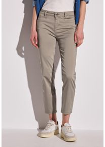 Street One Damen Stoffhose, grau, casual, Gr. 42, unifarben, Web, 97% Baumwolle, 3% Elasthan, Hosen, aus Baumwolle mit Stretchanteil