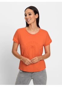 Heine Damen T-Shirt "Shirt", orange, Gr. 44, unifarben, 95% Viskose, 5% Elasthan, Shirts