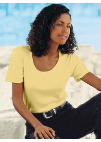 Casual Looks Damen Rundhalsshirt "Shirt", gelb, Gr. 36, unifarben, 100% Baumwolle, Shirts