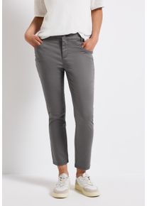 Street One Damen 7/8-Hoseovercast grau, casual, Gr. 44, unifarben mit Farbeinsatz, Web, 97% Baumwolle, 3% Elasthan, Hosen, 4-Pocket Style