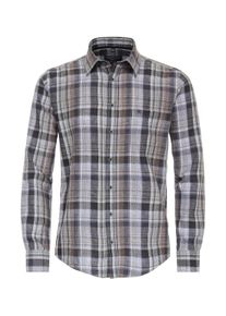 Casamoda Herren Langarmhemd "Casamoda Freizeithemd kariert", grau, Gr. XXL, kariert, 50% Leinen, 50% Baumwolle, Hemden