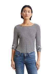 Marc O'Polo MARC O'POLO Damen Langarmshirt "aus Organic Cotton", blau, Basic, Gr. XXL, gestreift, Obermaterial: 100% Baumwolle, Shirts
