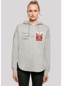 F4NT4STIC Damen Kapuzenpullover "Santa Letter Weihnachten", grau, casual, Gr. L, Obermaterial: 100% Baumwolle, Pullover, Print
