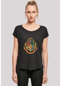 F4NT4STIC Damen T-Shirt "Harry Potter Hogwarts Crest Gold", schwarz, casual, Gr. S, Obermaterial: 100% Baumwolle, Shirts, Print