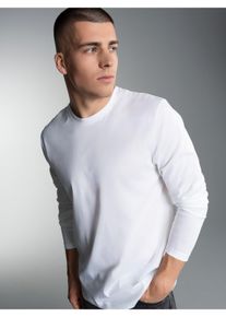 TRIGEMA Herren T-Shirt "TRIGEMA Langarmshirt aus 100% Baumwolle", weiß, Basic, Gr. XL, 100% Baumwolle, Shirts