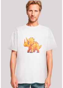 F4NT4STIC Herren T-Shirt "Süßer Triceratops Dinosaurier", weiß, casual, Gr. XS, Obermaterial: 100% Baumwolle, Shirts, Premium Qualität