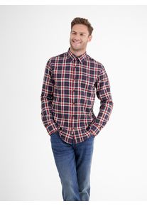 Lerros Herren Karohemd "Lerros Herren Karohemd in Strukturqualität", rot, Gr. XL, 100% Baumwolle, Hemden