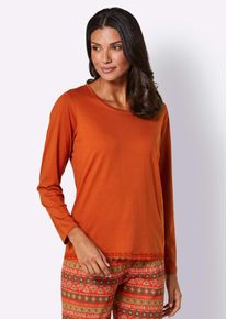 wäschepur WÄSCHEPUR Damen Pyjamaoberteil "Schlafanzug-Shirt", Gr. 44, rot, 50% Baumwolle, 50% Modal, unifarben, Shirts