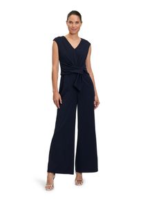 Vera Mont Damen Overall "Vera Mont Jumpsuit mit weitem Bein", blau, elegant, Gr. 42, Cru00eape, Obermaterial: 95% Polyester, 5% Elasthan. Futter: