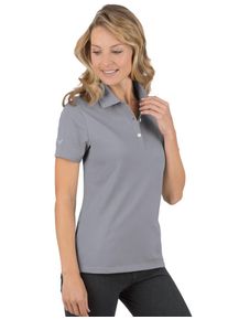 TRIGEMA Damen Poloshirt "TRIGEMA Poloshirt Slim Fit", grau, Basic, Gr. S, 100% Baumwolle, Shirts