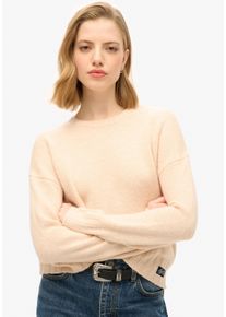 Superdry Damen Strickpullover "ESSENTIAL CREW NECK JUMPER", pink, casual, Gr. L, unifarben, Strick, Obermaterial: 50% Polyacryl, 20% Polyester, 18%