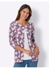 Classic Basics Damen 2-in-1-Shirt "2-in-1-Shirt", lila, Gr. 40, geblümt, gemustert, 100% Baumwolle, Shirts