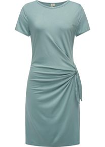 Ragwear Damen Shirtkleid "Knotta", blau, modisch, Gr. M, Material: 95% Viskose, 5% Elasthan, Kleider, Kurzarm Sommerkleid mit seitlichem Bindeband
